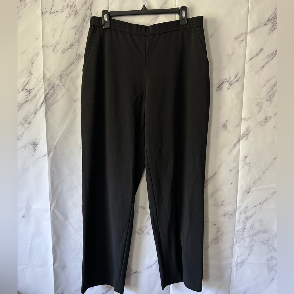 SAG HARBOR STRETCH WAIST DRESS PANTS BLACK WOMENS 12